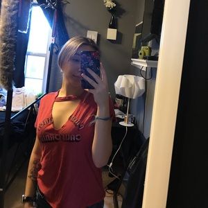 California open chest tee